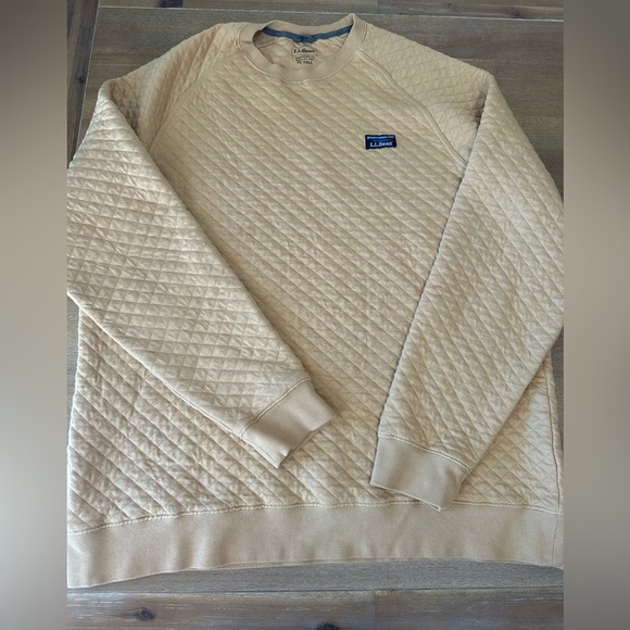 LL Bean Men’s Golden Yellow Quilted Sweatshirt XLT - Picture 1 of 8